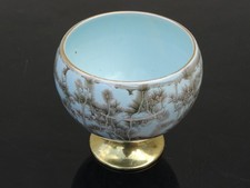 Hand Painted Delt Ware WB Leersum Brass Footed Bowl Dutch 1960's VGC