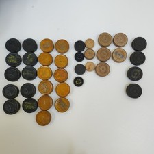 Vintage Backgammon Draughts Spare Pieces Wooden Set Hand Turned Wood 1950s 60s