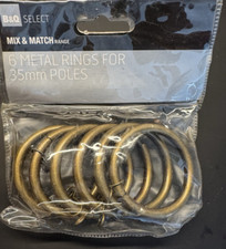 B&Q 6 Metal Rings for 35mm Curtain Pole