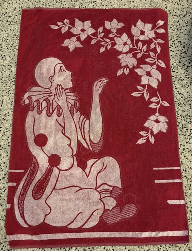 Vtg beach towel double sided - beach,