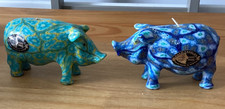 Pair of vintage Pig candles made by Swazi Candles South Africa