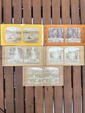 Stereoscope / Stereoview - 5 Rare Tissue Cards Showing French Scenary Scenes