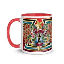 CLASSIC FAIRGROUND Artwork Mug RED Funfair Ride Waltzer Skid Roundabout