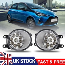 2x LED Front Fog Light Lamps For Toyota Yaris Auris Rav4 Prius C Peugeot 107 UK