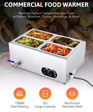 USED Stainless Steel Bain Marie Electric Wet Heat Food Warmer Commercial 4 Pan