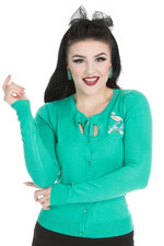 Flamingo Jean Cardigan Vintage 1950s Embroidered