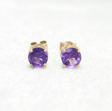 9ct Gold Amethyst Stud