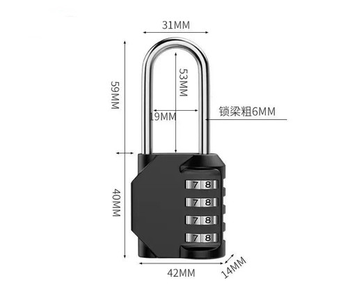 Padlock combination long - padlock, /