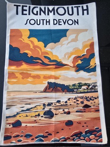 Teignmouth beach printed - beach,
