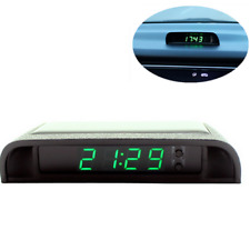 Car Interier Dashboard LED Digital Clock Thermometer Solar Powered W/Night Light