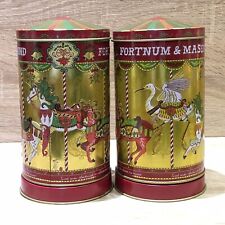 Fortnum and Mason Musical Carousel Merry-Go-Round Christmas Biscuit Tin x2