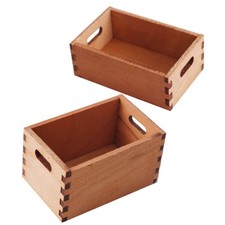  2pcs Mini Wooden Crates for Dollhouse - 1:12 Decorative Storage Boxes for