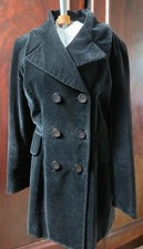 Vintage Black Velvet Pea Coat