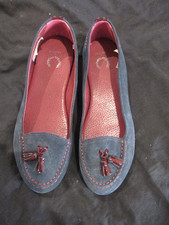 Fred Perry Navy Blue Suede Tassel Loafers Size 6 Ladies Shoes Slip On NEW RARE