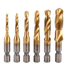 Drill Tap HSS Metric M3-M10 1/4'' Hex Shank Bits Screw Thread Spiral Cutter