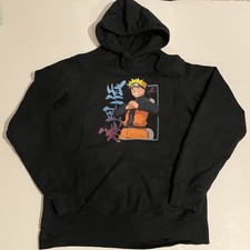 Naruto Shippuden Uzumaki Anime Black Port & Company Hoodie Size Small