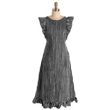 1960s Vintage Marimekko Jokapoika Stripe Dress Vuokko Finland Cotton 38