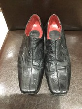 Bronx Mens Black Leather Stylish Slip On Shoes Size 41 UK 8