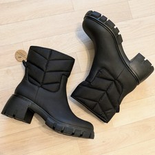 NEW Womens Size UK 7 STEVE MADDEN Black Haldan Boots 