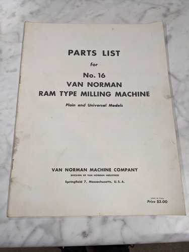 Van norman machine milling - van,