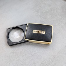 WALTEX VINTAGE RECTANGULAR FOLDING MAGNIFYING GLASS - small pocket size