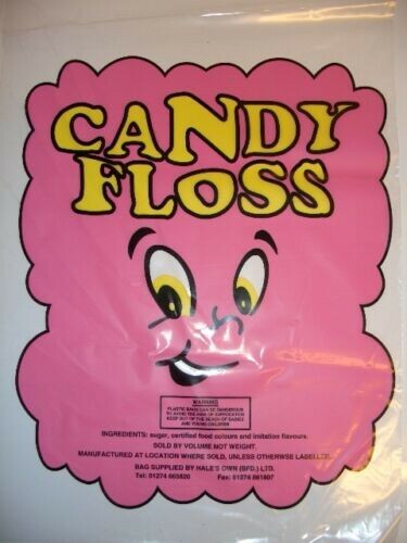 100 candy floss bags pink - bags,