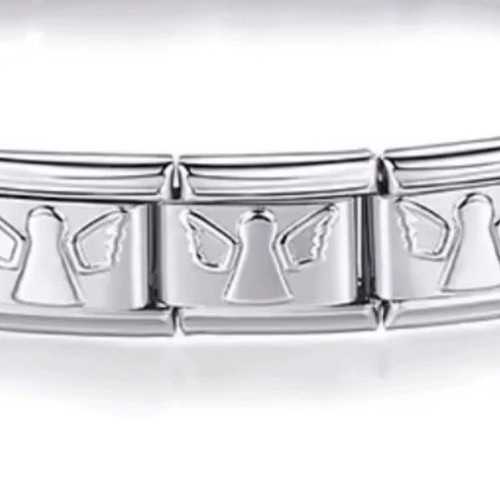 Silver angel 9mm italian charm - silver,