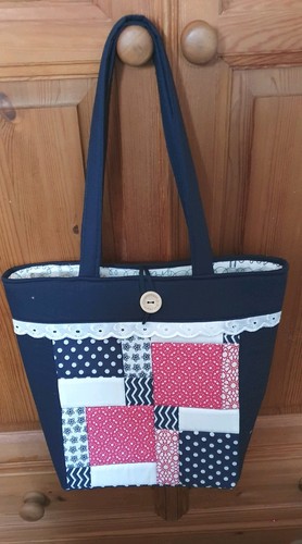 Handmade patchwork tote bag - ,