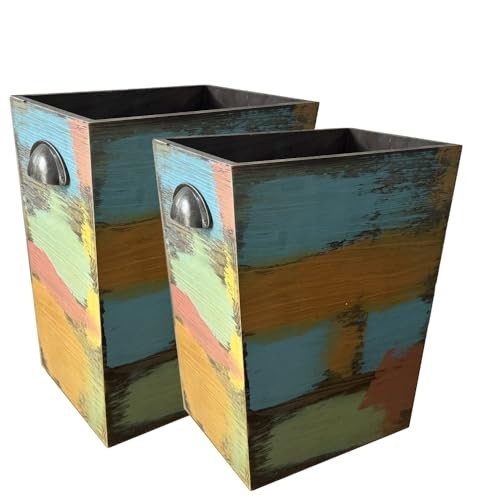 Farmhouse wood trash can - farmhouse,