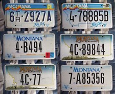 MONTANA, AMERICAN LICENSE NUMBER PLATE Various backgrounds, various conditions