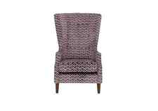 Viola Fabric Accent ArmChair High Back Chair  ButtonBack Percy Plum Dark Antique