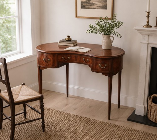 Antique hobbs kidney desk - co,