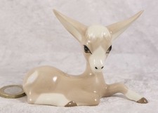 Szeiler ceramic lying down donkey 2.5 inches tall farmyard animal equine