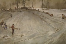 WILLIAM RUSSELL FLINT TOBOOGANNING KENSINGTON GARDENS 1963 FINE HARDBACK PRINT