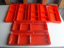 Meccano 7 x 1970's Red Plastic Storage Trays Two With Lids