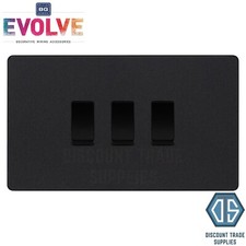 BG Evolve Matt Black Light Switches 2 Way 1,2,3 & 4 Gang Light Switch Screwless