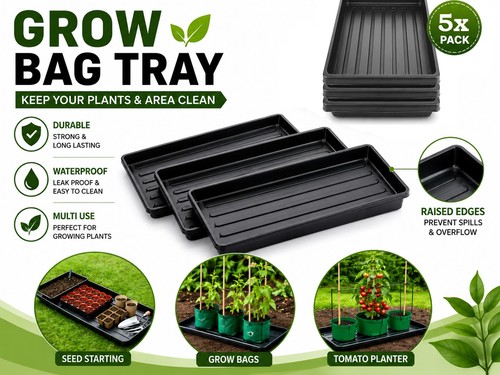 Heavy duty grow bag tray - 5x,