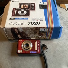 Vivitar Vivicam 7020 7.1MP 4x Zoom Compact Digital Camera, Red working with box 