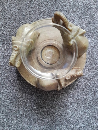 Soapstone hand carved tea - hand,