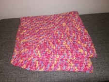 BNWOT, Baby's, Hand-Knitted, Gorgeous, Hot-Pink Mix, Pram/Car Seat, Blanket