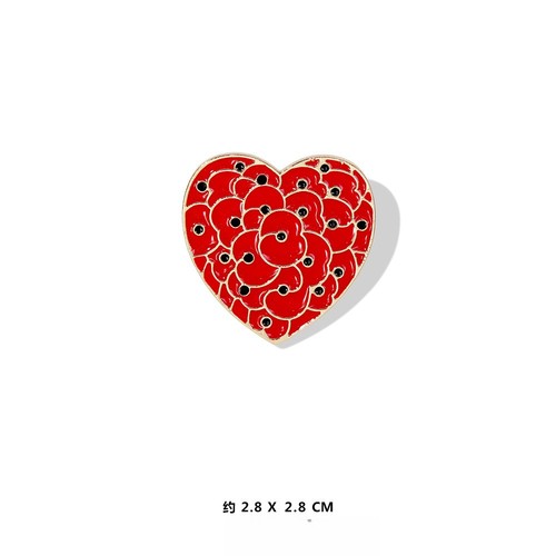 Union jack red - poppies, pin