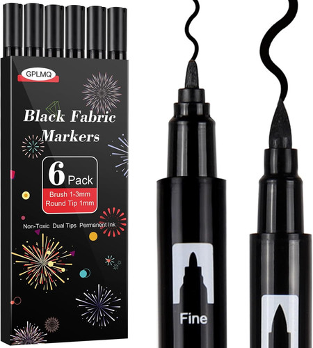 Black fabric markers pens - fabric,