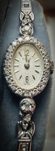 Vintage elgin 14k - white, gold