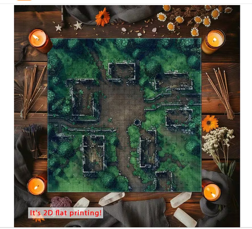 Grass ruins battle map - d&d,