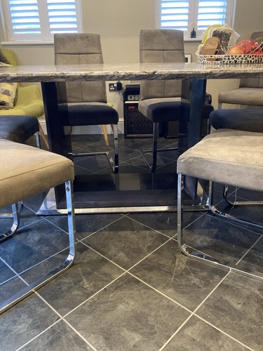 Donatella grey marble dining - grey,