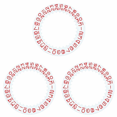 White red number date disc - number,