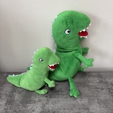 2 x TY Beanie Peppa Pig Mr Dinosaur 2013 Plush Soft Toy Teddy 9.5" Tall & 7” 