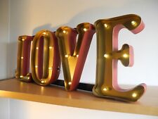 26" Metal LOVE Sign - Lights Up - Lamp Ornament Wedding Decorative Industrial