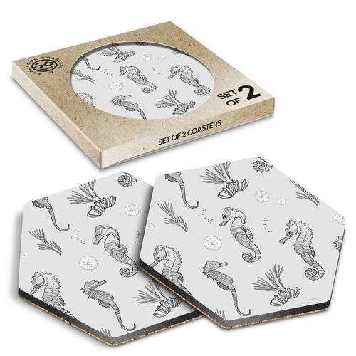 Hexagon coasters bw - 2,