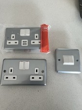 MK Aspect Plus Sockets & Switches Brushed Chrome